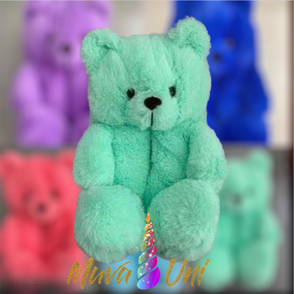 Blue and sales green teddy bear